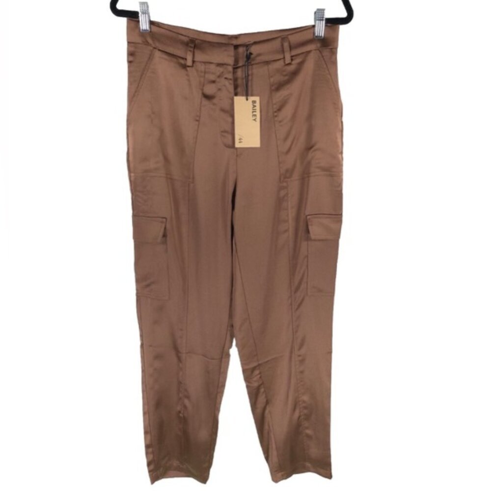 NWT BAILEY/44 Satin Cargo Pants‎ Lightweight Wide Leg Size 8